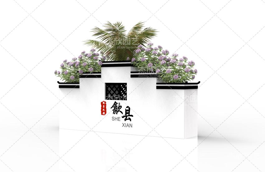 新中式仿徽铝合金定制花箱